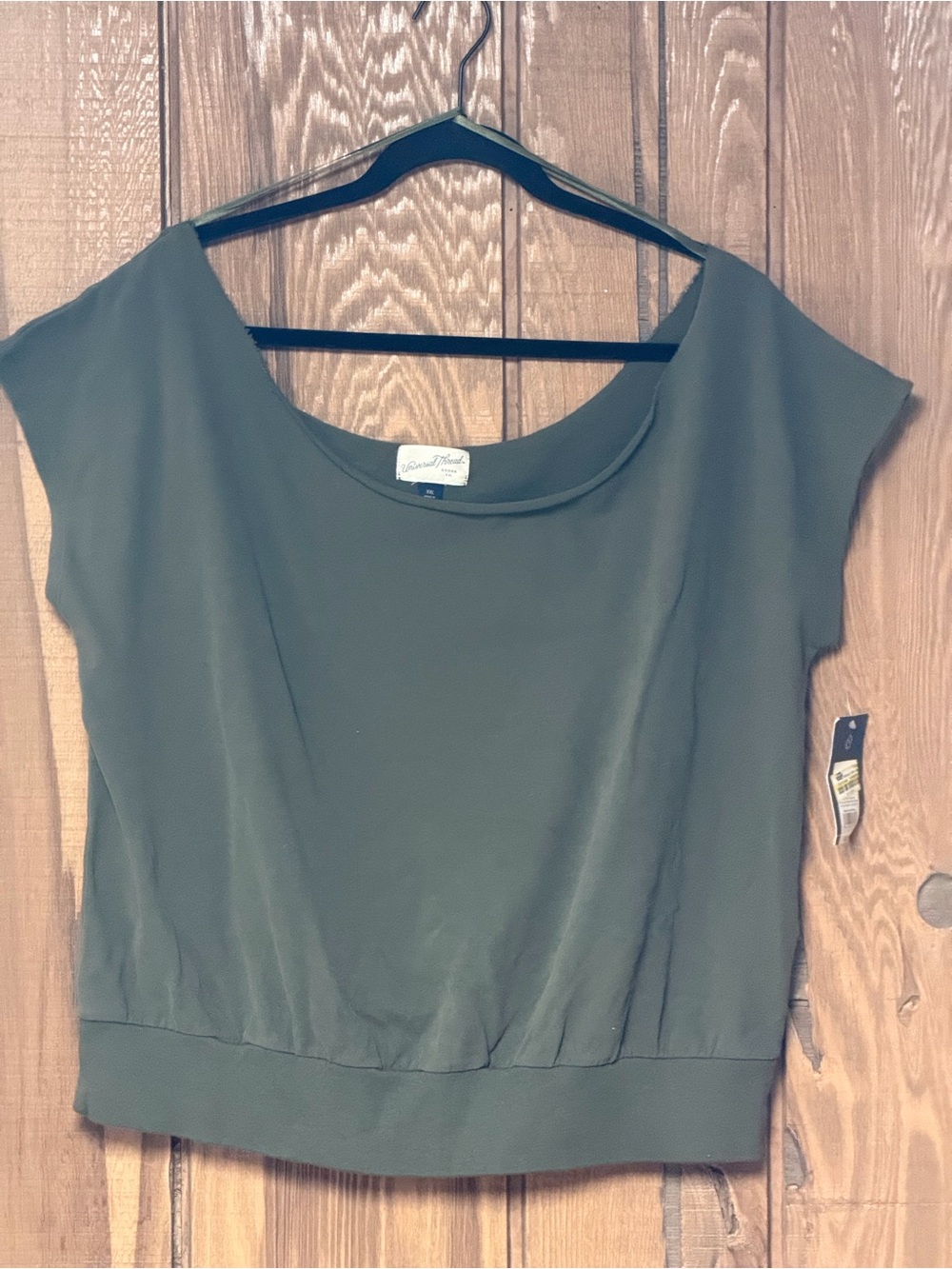 Universal Thread Olive Green Cap Sleeve Crop Top NWT Size XXL